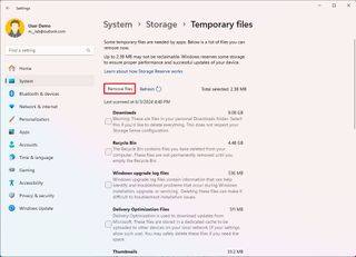 Remove temp files